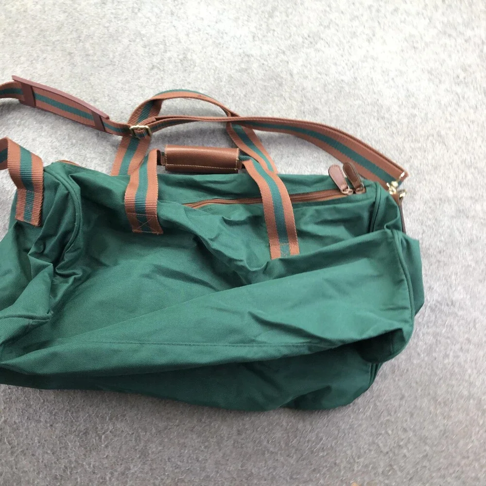 Polo Ralph Lauren Green Canvas Duffle Bag 22in Travel Weekender Shoulder Strap